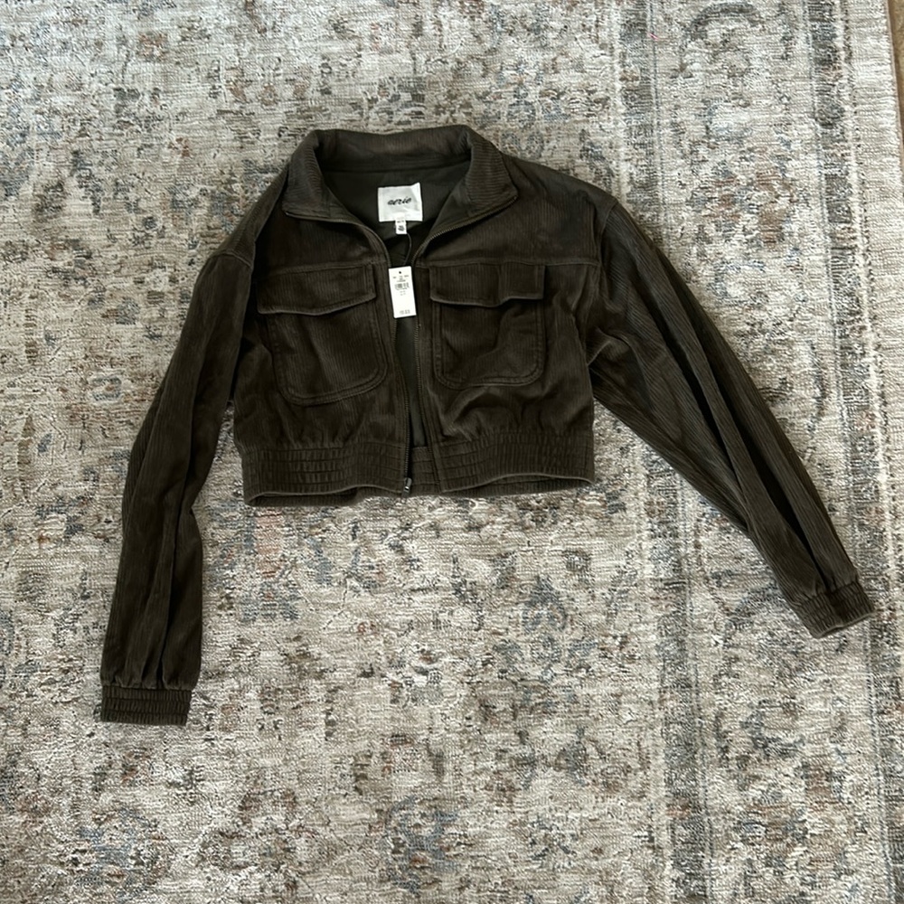 Aerie Cropped Velour jacket